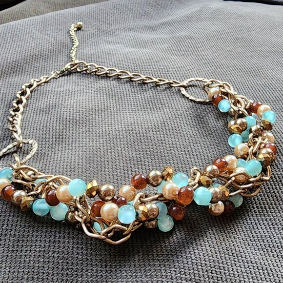 Claire's Colorful Beaded Gold Toned Adjustable Necklace - Picture 8 of 13